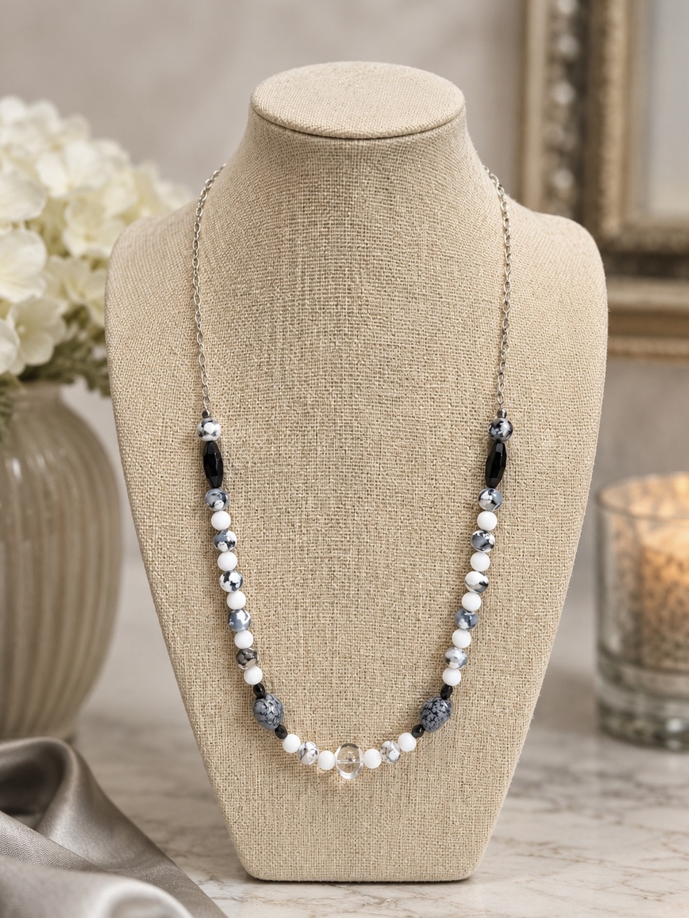 Beautiful Artisan Stone Necklace with 925 chain
